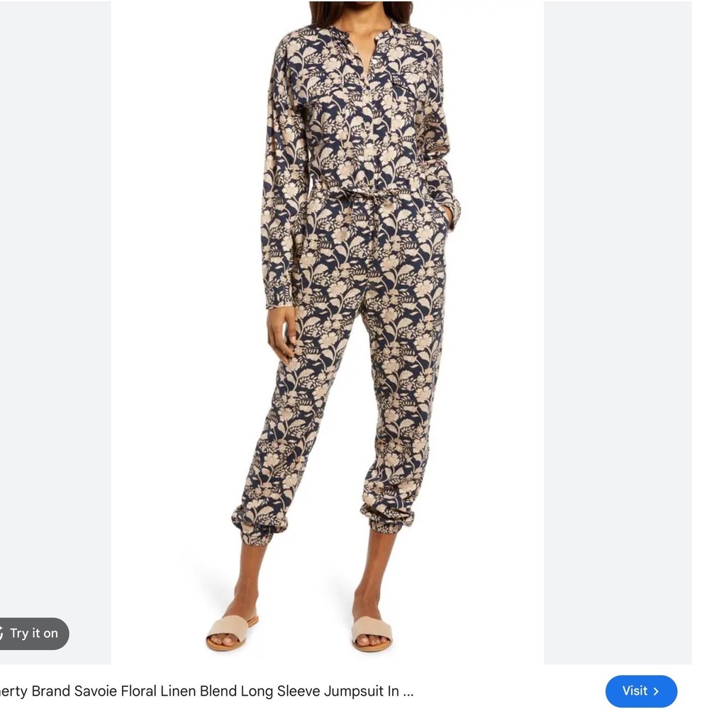 FAHERTY‎ SAVOIE NAVY BLUE AVIGNON MEADOW JUMPSUIT